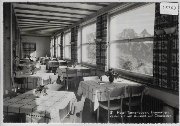 Flumserberg - Hotel Tannenboden Restaurant mit Aussicht auf Churfirsten