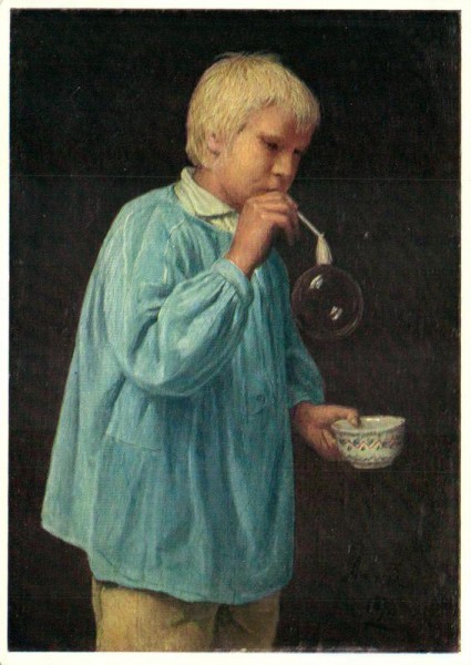 Albert Anker, Der Seifenbläser Vorderseite