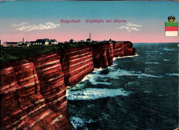 Westküste bei Sturm, Helgoland