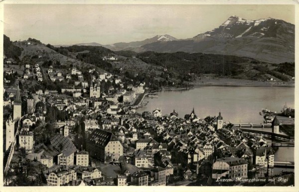 Luzern, Museggtürme mit Rigi Vorderseite