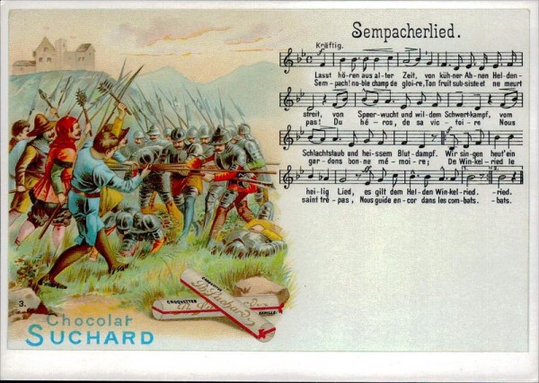 Sempacherlied, Chocolat Suchard, REPRODUKTION Vorderseite