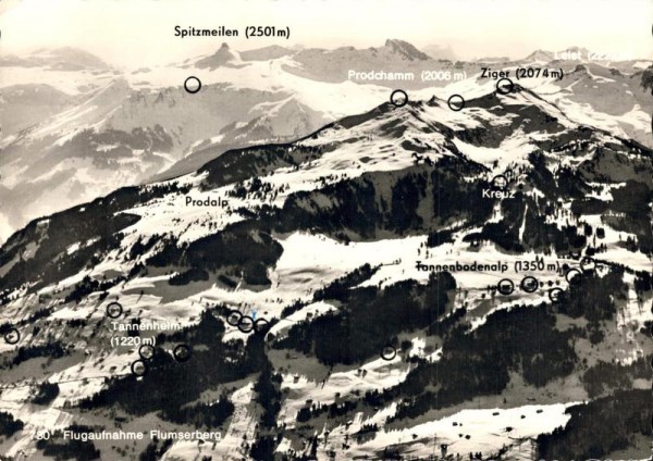Flugaufnahme Flumserberg Vorderseite