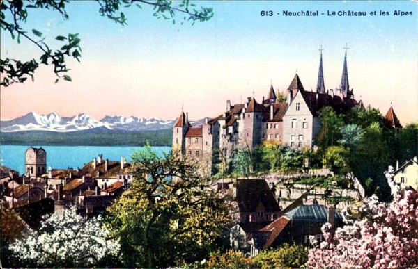 Neuchatel - Le Chateau et les Alpes Vorderseite