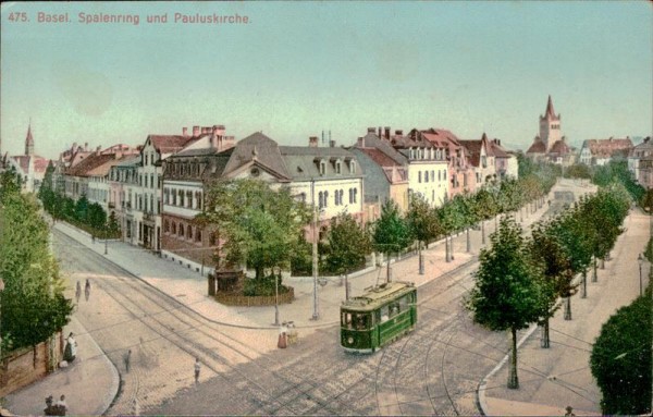 Basel. Spalenring und Pauluskirche. Vorderseite