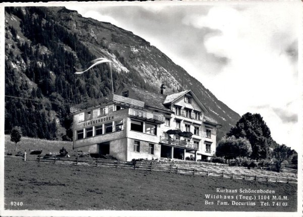 Kurhaus Schönenboden, Wildhaus Vorderseite