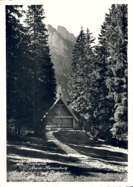 Bergkapelle Maria-Heimsuchung auf Plattenbödeli Vorderseite