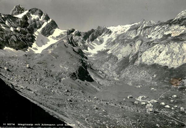 Meglisalp mit Altmann und Säntis Vorderseite