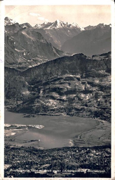 Rossbergkulm. Blick gegen Lauerzersee und Bristenstock Vorderseite