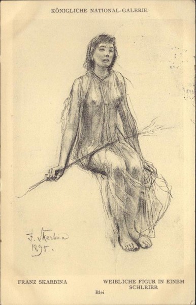 weibliche Figur in einem Schleier, Skarbina Vorderseite