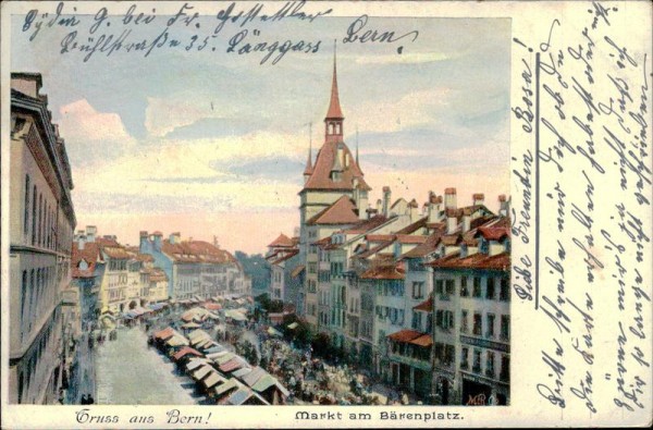 Gruss aus Bern -  Markt am Bärenplatz Vorderseite