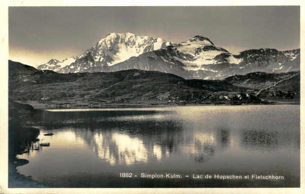 Simplon-Kulm, Lac de Hopschen et Fletschhorn Vorderseite