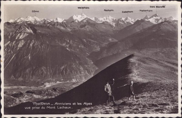 Monata_Anniverse et les Alpes vue prise du Mont Lachaux.  Vorderseite