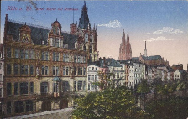 Köln a Rh. alter Marrkt mit Rathaus, Nordrhein - Westfalen