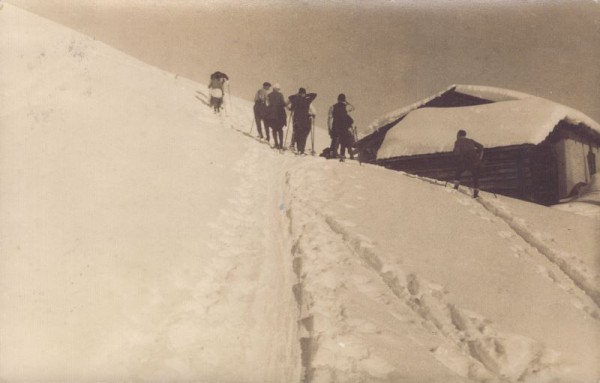 Wanderer auf Alp