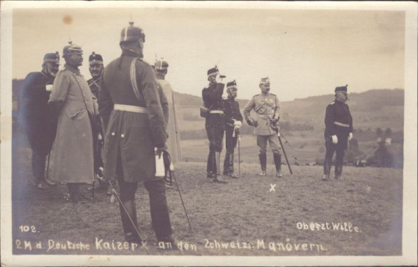 Der deutsche Kaiser an den Schweizer Manövern