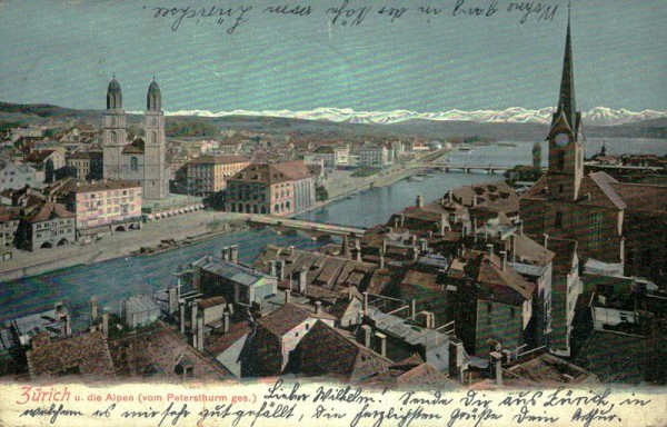 Zürich und die Alpen Vorderseite