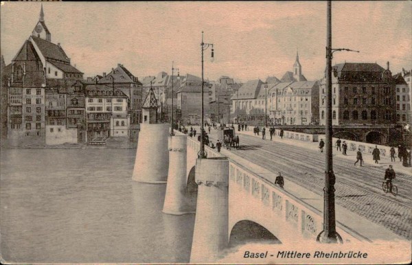 Basel - Mittlere Rheinbrücke Vorderseite