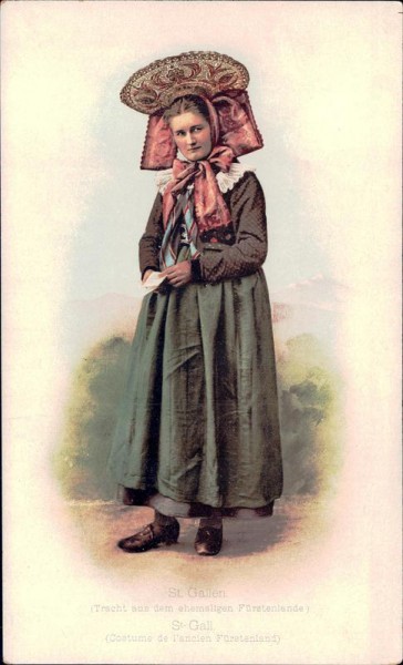 St. Gallen, Tracht aus dem ehemaligen Fürstenlande Vorderseite