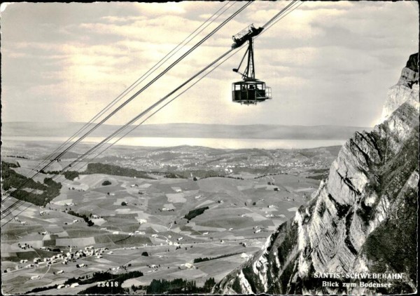 Säntis - Schwebebahn Blick zum Bodensee Vorderseite