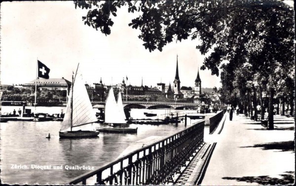 Zürich - Utoquai und Quaibrücke Vorderseite