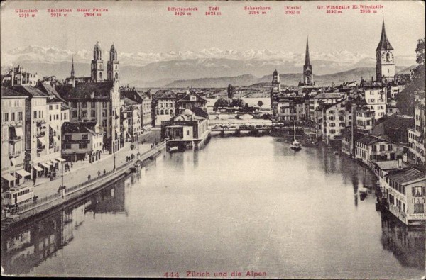 Zürich und die Alpen Vorderseite