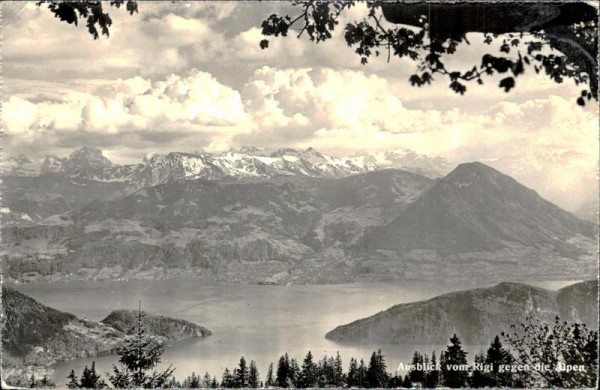 Ausblick vom Rigi gegen die Alpen Vorderseite
