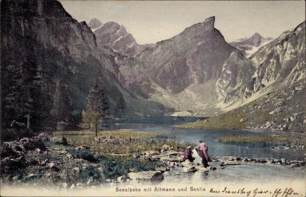 Seealpsee mit Altmann und Sentis, Säntis Vorderseite
