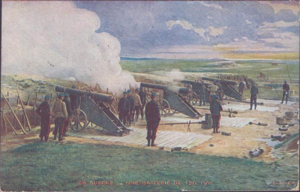 en guerre, une batterie de 130 mm Vorderseite