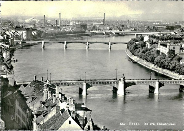 Basel/Die drei Rheinbrücken Vorderseite