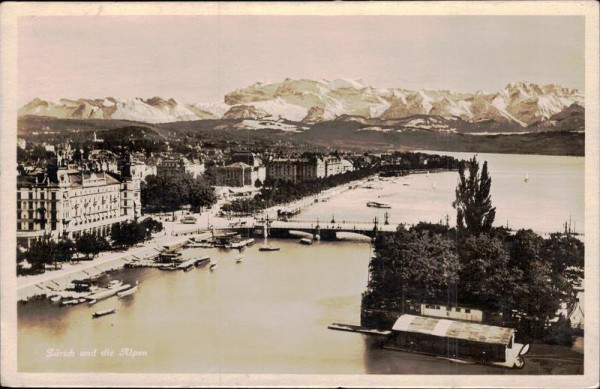 Zürich und die Alpen Vorderseite