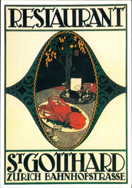 Restaurant St. Gotthard, Zürich, REPRODUKTION Vorderseite