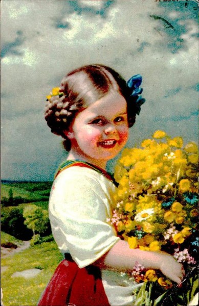 Kind mit Blumen Vorderseite