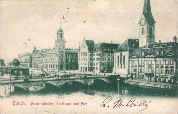 Zürich - Frauenmünster Stadthaus und Post