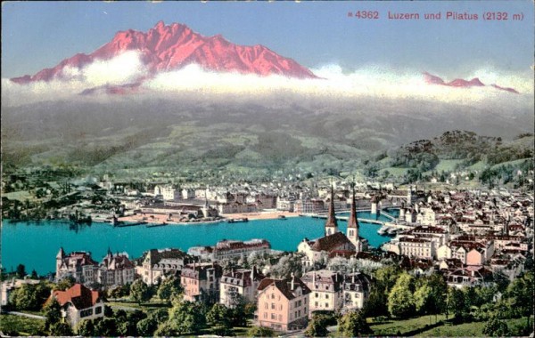 Luzern und Pilatus (2132 m) Vorderseite