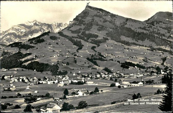 Neu St. Johann (Nesslau) mit Säntis und Stockberg Vorderseite