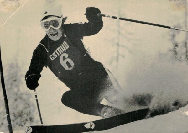 Manfred Jakober auf Rossignol-Skis Vorderseite