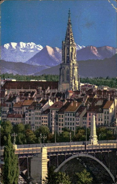 Bern - Münster und die Alpen Vorderseite