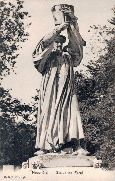 Neuchâtel, Statue de Farel Vorderseite