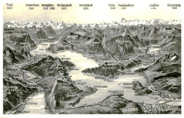 Luzern und die Alpen Vorderseite