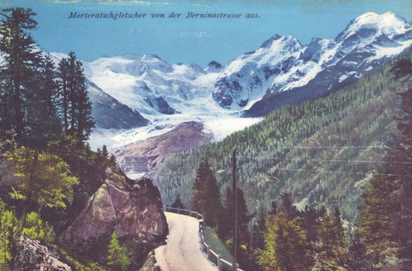 Morteratschgletscher von der Berninastrasse aus