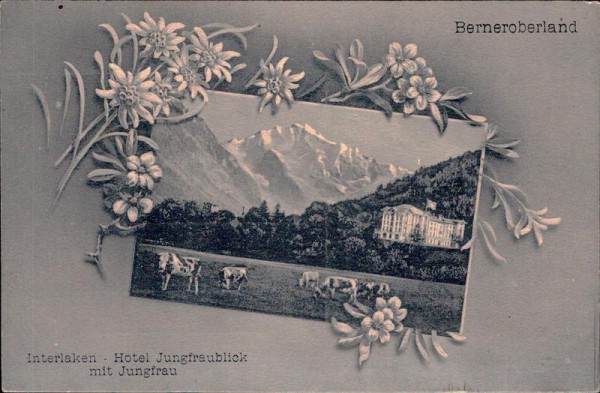 Berneroberland - Interlaken - Hotel Jungfraublick mit Jungfrau Vorderseite