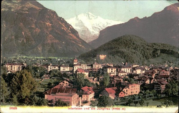 Interlaken und die Jungfrau (4166 m) Vorderseite