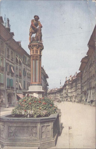 Bern, Simsonbrunnen an der Kramgasse Vorderseite