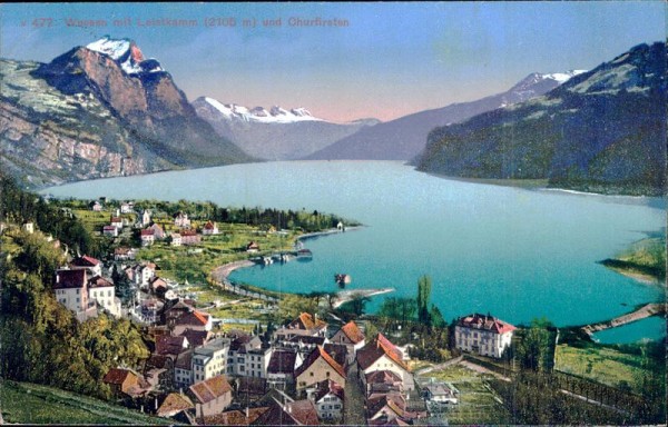 Weesen mit Leistkamm und Churfirsten Vorderseite