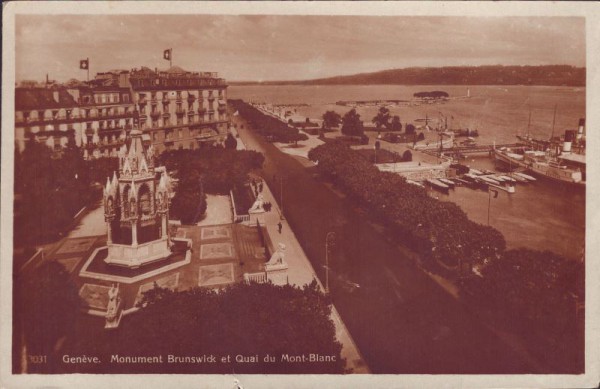 Genève, Monument brunswick et Quai du Mont- Blanc