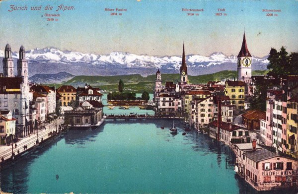 Zürich und die Alpen