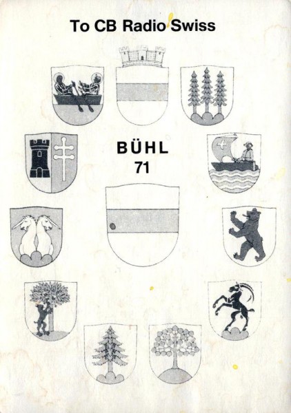 QSL- Karte, Bühl 71, Unterägeri Vorderseite