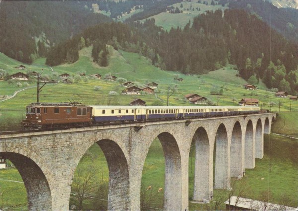 Bern - Lötschberg - Simplon - Bahn, Kanderviadukt, Berner Oberland Vorderseite