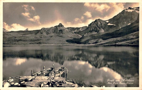 Frutt am Melchsee. Blick auf Melchseestöckli u. Balmeregghorn. 1923 Vorderseite