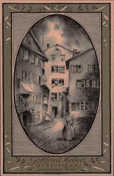 Gottfried Keller's Geburtshaus, Bundesfeier 1919 Vorderseite